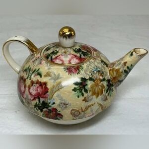 Wild Rose Cream Gold Floral Porcelain Teapot Skye McGhie Wild Rose